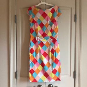 Multicolored argyle dress